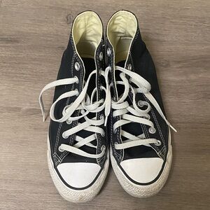Converse Black High-Tops with White Soles